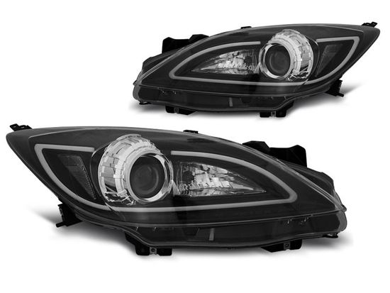 Передние фары tube light black для Mazda 3 MK2