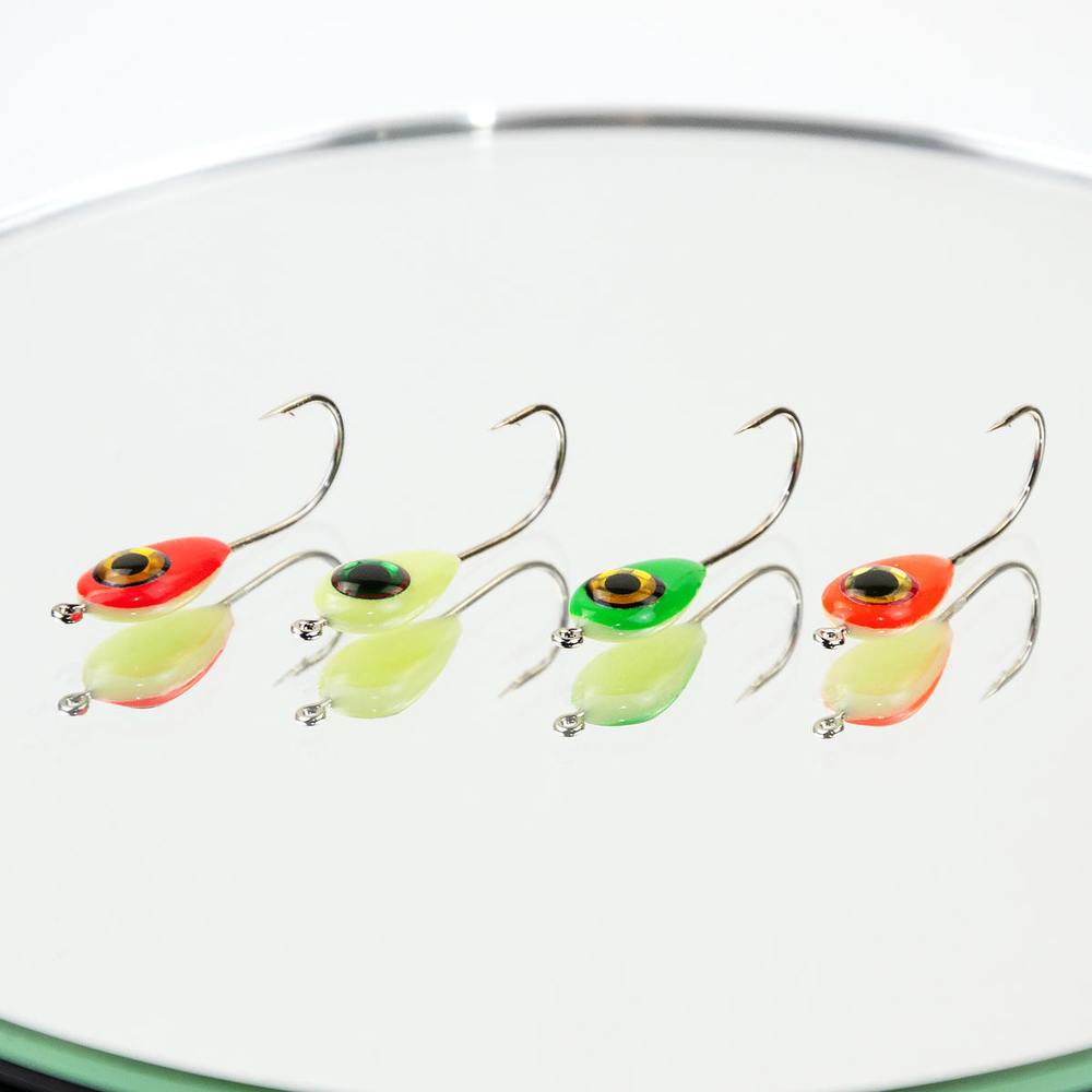 Мормышка фосфорная с флексом плавающая Lumicom 24-Ф, №2, ABC (набор 32шт)