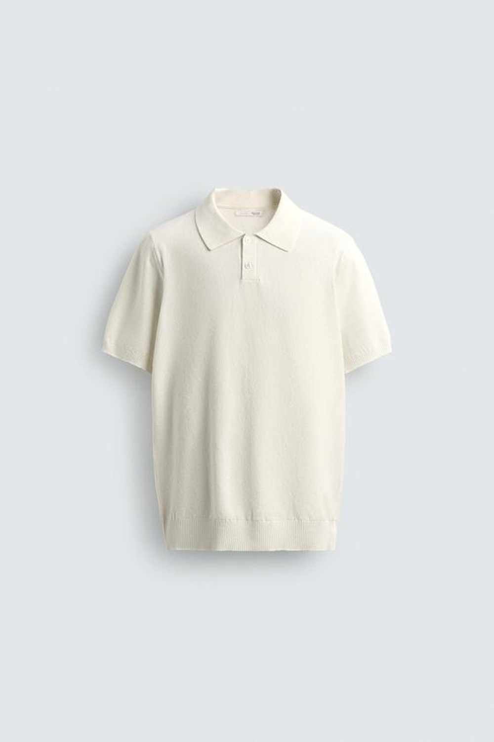 ZARA ТРИКОТАЖНОЕ ПОЛО КЛАССИЧЕСКОГО КРОЯ, БЕЛЫЙ
