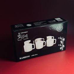 Lenardi 235-060 Набор из 6 чашек 130мл с блюдцами на подставке TROPICAL в под.уп.(х8)