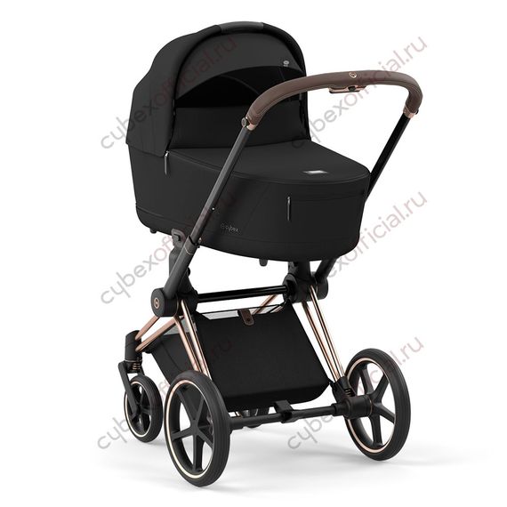 Коляска для новорожденных Cybex Priam IV Sepia Black шасси Rosegold