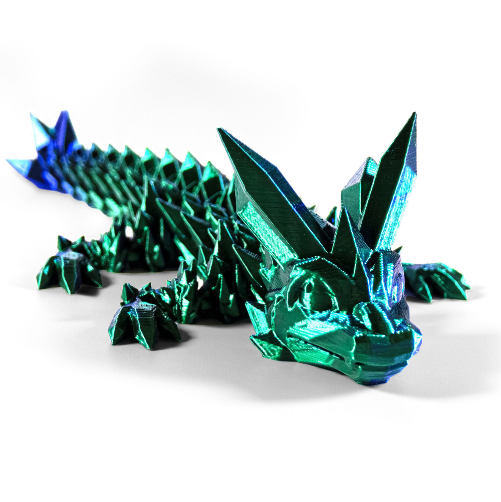 Кристальный дракон, малыш, сине-зеленый