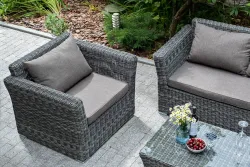 "Капучино Cингл" лаунж-зона из искусственного ротанга, цвет графит