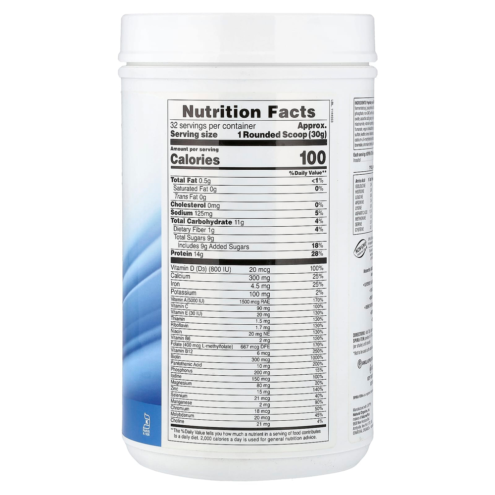 NaturesPlus, Spiru-Tein®, протеиновый порошок, со вкусом ванили, 960 г (2,12 фунта)