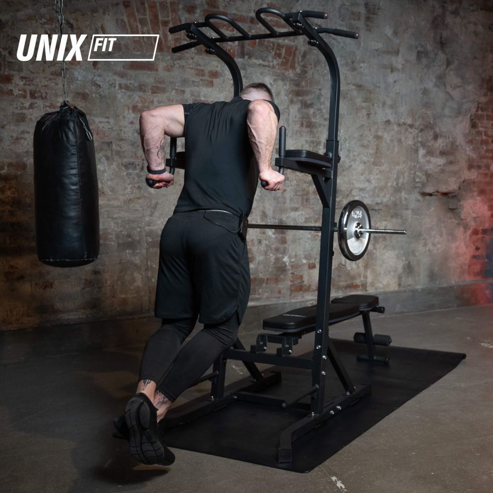 Турник-пресс-брусья со скамьей UNIX Fit POWER TOWER 150P