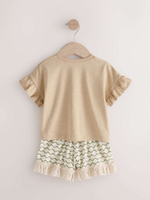 Футболка и шорты в комплекте для девочки Next E65-378, 2 шт., Бежевый