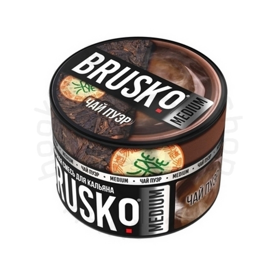 Бестабачная смесь для кальяна BRUSKO, 50 г, Чай Пуэр, Medium