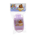 Точилка с ластиком Basir, одинарная, с щёточкой, серия "Капибара", 4 цвета корпуса, 7.8 см