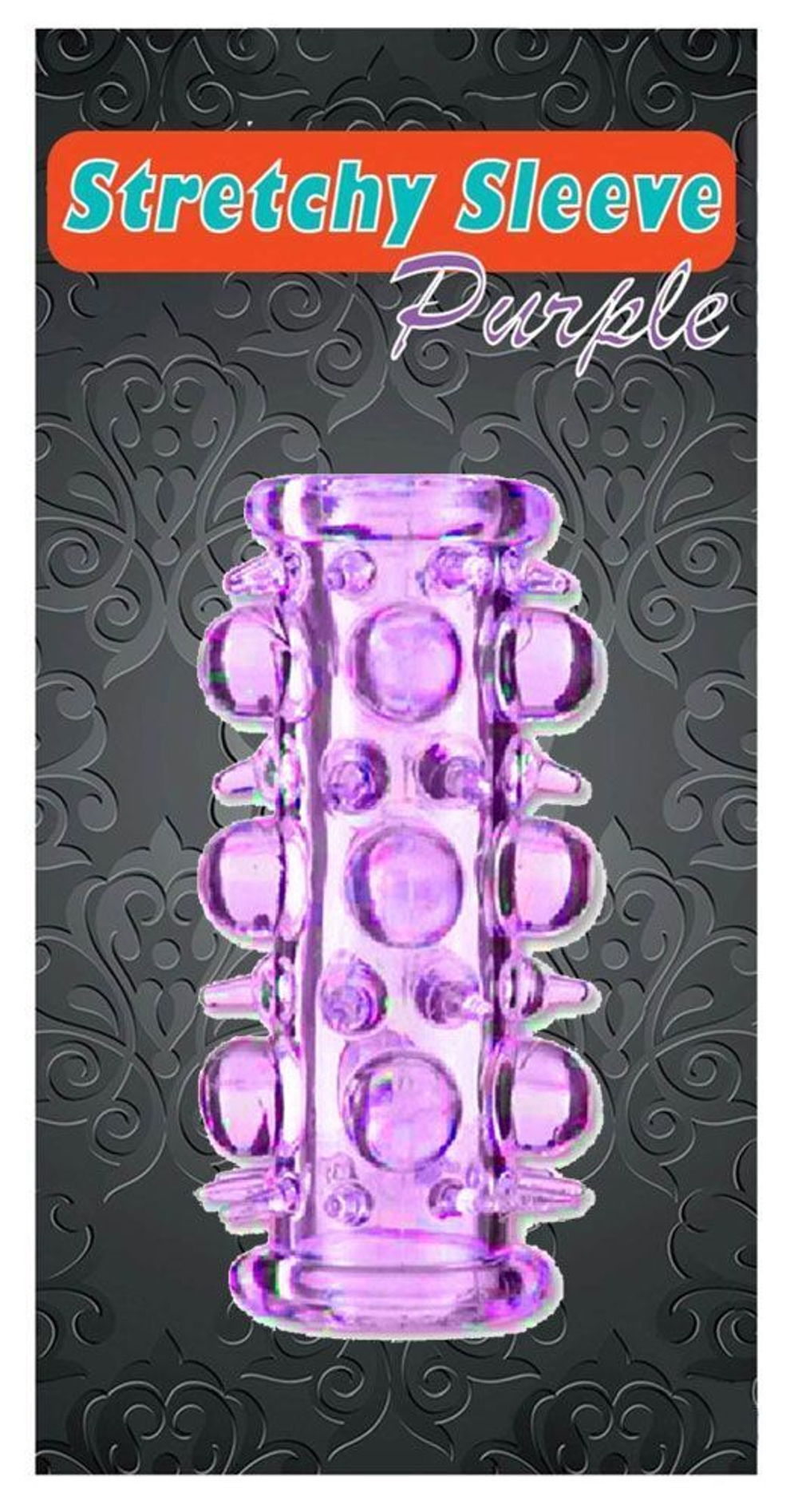 Фиолетовая насадка на пенис с шипами и шишечками (Цвет: сиреневый)