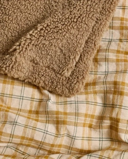 ZARA HOME ДВУСТОРОННИЙ ПЛЕД ДЛЯ ДОМАШНИХ ЖИВОТНЫХ В КЛЕТКУ, ЖЕЛТЫЙ