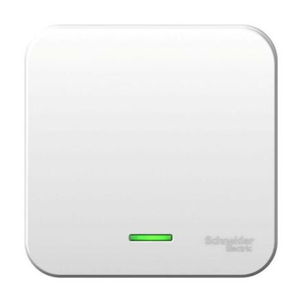 Выключатель 1-кл. ОП Blanca 10А IP20 (сх. 1) 250В с подсветкой с металлич. пластиной бел. SE BLNVA101121