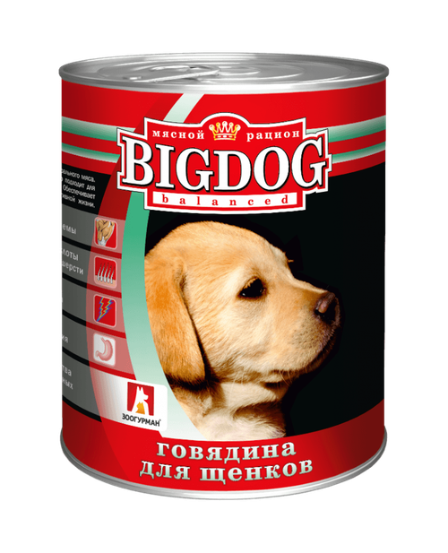 Зоогурман корм консервированный для щенков big dog