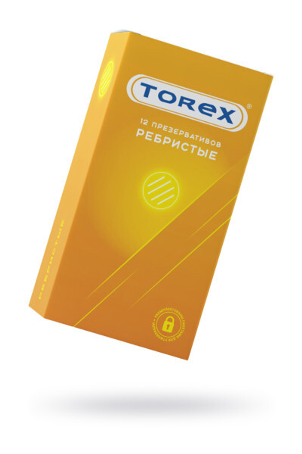 ПРЕЗЕРВАТИВЫ TOREX, РЕБРИСТЫЕ, ЛАТЕКС, 18,5 СМ, 5,4 СМ, 12 ШТ.