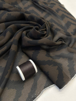 Шелк с вискозой Max Mara коричневый с черными зигзагами