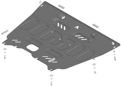 Стандартная Защита картера Двигателя, КПП. 1,5 мм, Сталь. для GAC GS 8 2023-н.в., GAC M8 2023-н.в. АвтоСтандарт.57802