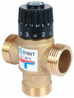 Термостатический клапан 1НР 35-60* KV1.6 STOUT