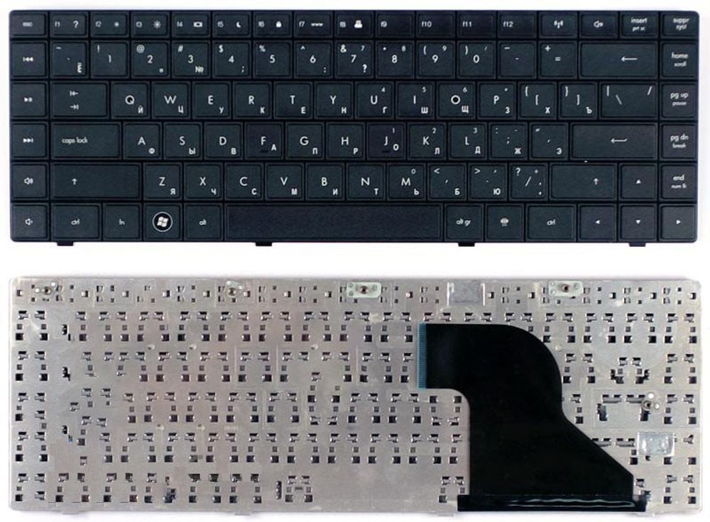 Клавиатура для ноутбука HP Compaq 620, 621, 625, CQ620, CQ621, CQ625 Series. Плоский Enter. Черная, без рамки.