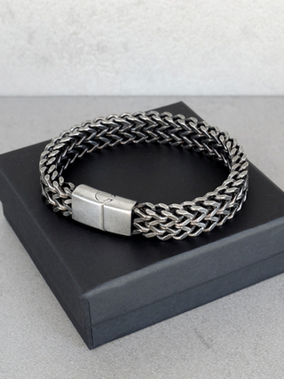 Мужской браслет из стали с магнитной застежкой