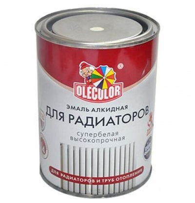 Эмаль алкидная для радиаторов белый 0,9кг OLEKOLOR