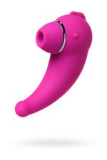 Вакуум-волновой клиторальный стимулятор и вибратор Dino (Цвет: розовый)