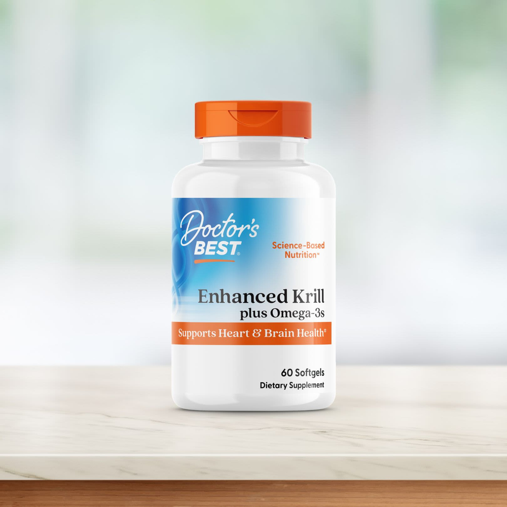 Doctor's Best, обогащенный криль с омега-3 из криля Superba, 60 капсул