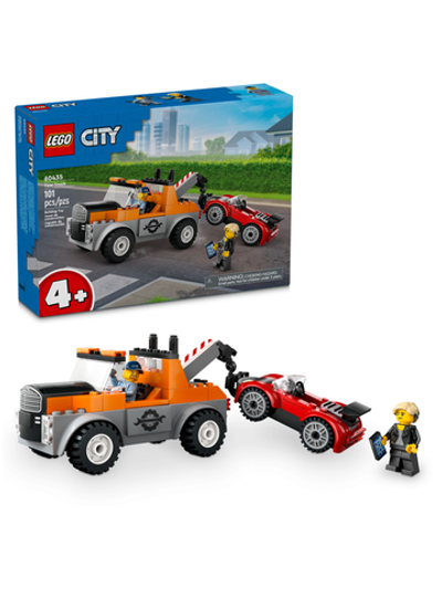 Конструктор Лего Сити Ремонт эвакуаторов и спортивных автомобилей | LEGO City Tow Truck 60435, 101 детали (4+)