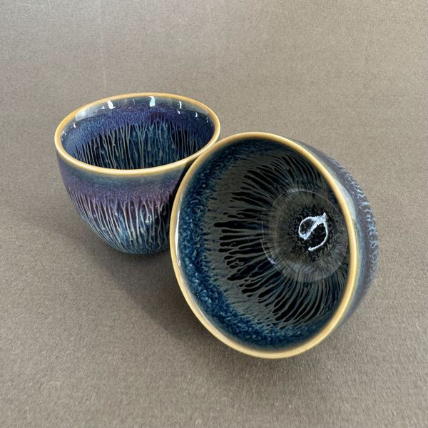 Чашка синяя, керамика, 100мл