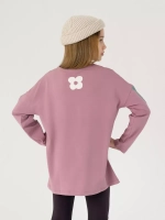 Лонгслив для девочки оверсайз с принтом