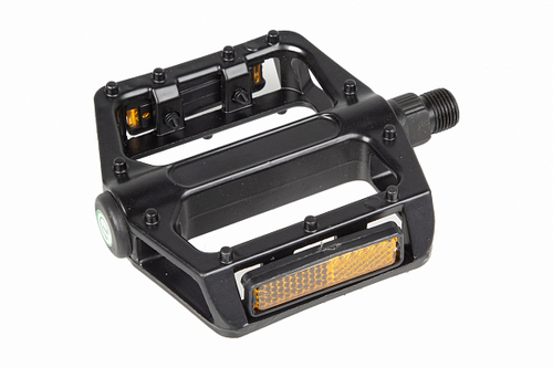 Педали MX-P806, ось 9/16" со светоотражателями, алюминиевые чёрные