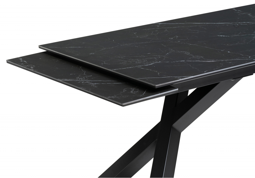 Керамический стол Woodville Хеме 180(240)х90х77 shakespeare black, черный