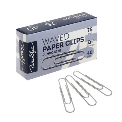 Скрепки гофрированные 75 мм оцинкованные "Глобус" 40 шт