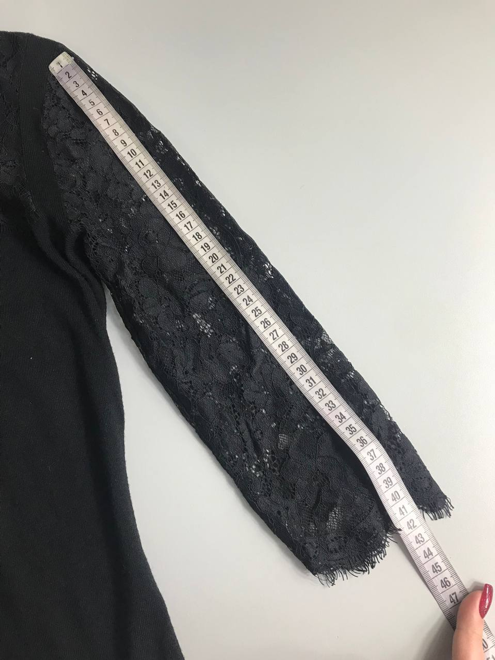 Платье с кружевными рукавами, визуально 40/42 размер