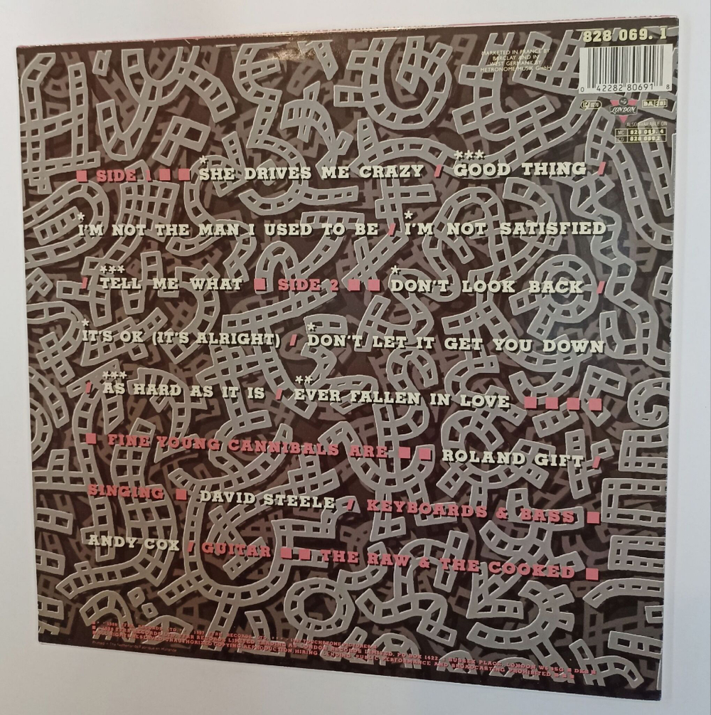 Винтажная виниловая пластинка LP Fine Young Cannibals The Raw and The Cooked (Holland 1988)