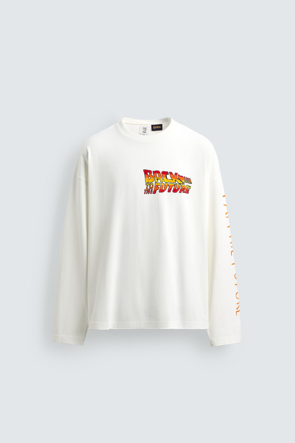 ZARA X DYLAN´S T-SHIRT CLUB ФУТБОЛКА С ИЛЛЮСТРАЦИЕЙ BACK TO THE FUTURE© UCS LLC AND AMBLIN, БЕЛЫЙ