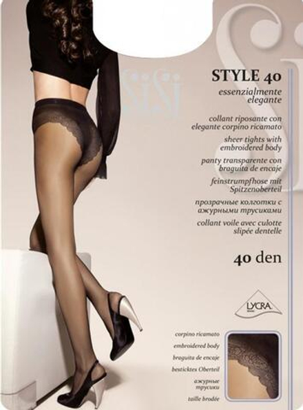 SiSi Style колготки c ажур. трусиками 40 den miele р.3 (M)
