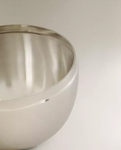 ZARA HOME КРУГЛАЯ МЕТАЛЛИЧЕСКАЯ ШКАТУЛКА, СЕРЕБРЯНЫЙ