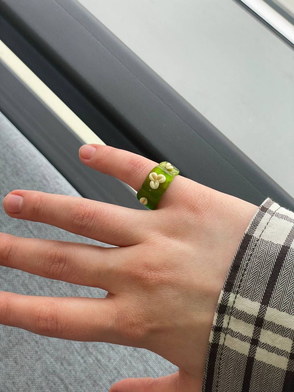 Кольцо Цветок, стекло