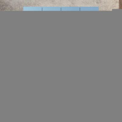 Шкаф Агератум МДФ четырехсекционный с антресолью в синей эмали - Дуб молочный 8622  210*60*260