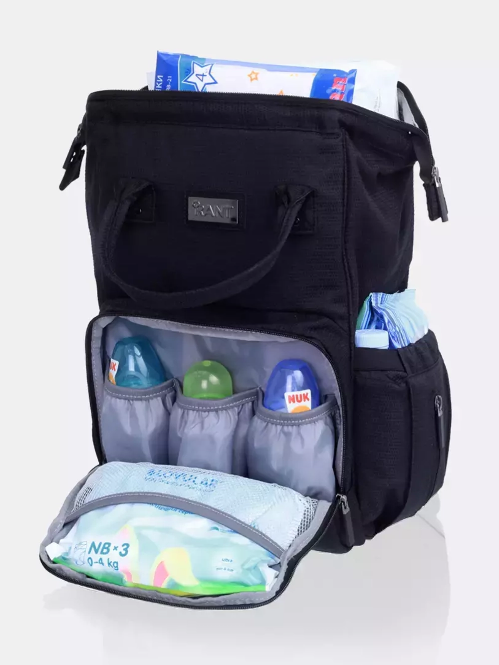 Сумка для мамы + шоппер RANT "Shopping Set" RB006 Midnight Black