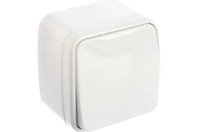 Выключатель STEKKER одноклавишный открытой установки 250В, 10А, белый, серия Basic PSW10-41-20 39031