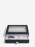 Органайзер для украшений и часов со стеклянной крышкой Stackers Classic Jewellery Box, 4 секции - White Pebble (White Pebble / серый / White Pebble / 500)