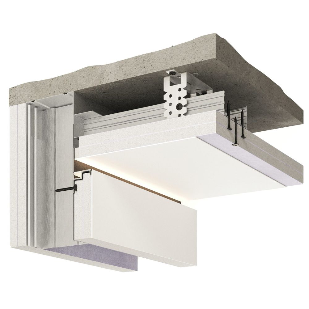 Теневой профиль универсальный под покраску, 2000x55x27 мм