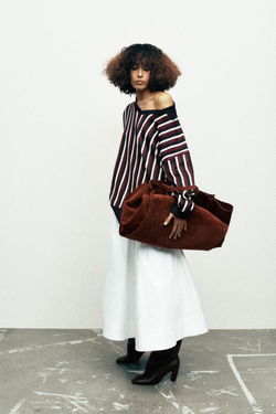 ZARA СВИТЕР В ПОЛОСКУ С ВОРОТНИКОМ ПОЛО, РАЗНОЦВЕТНЫЙ