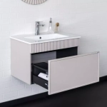 Тумба-умывальник для ванной Comforty Мадрид-70 серый шёлк с раковиной Comforty 70E