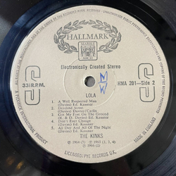 Винтажная виниловая пластинка LP The Kinks Lola (UK 1971)