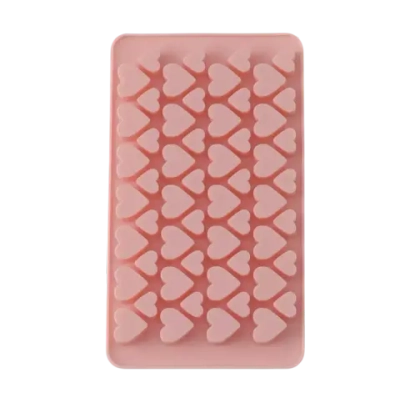 Форма для конфет и шоколада Доляна «Сердечки», силикон, 19,5×11,5 см, 56 ячеек (2×2/1,5×1,5 см), розовая
