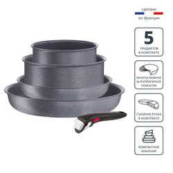 Набор посуды со съемной ручкой Tefal Ingenio Natural Force 5 предметов 16/20/22/28 см L3969053