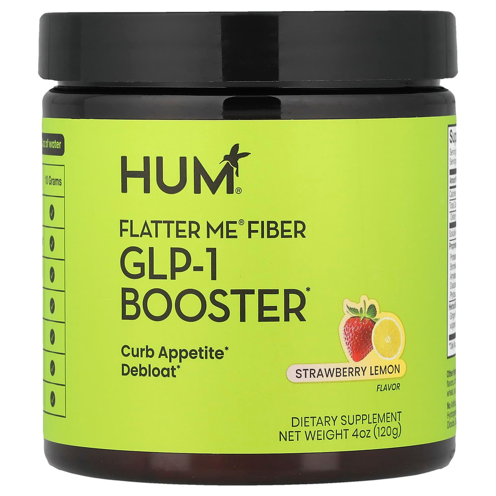HUM Nutrition, Flater Me®, клетчатка, ГПП-1, со вкусом клубники и лимона, 120 г (4 унции)