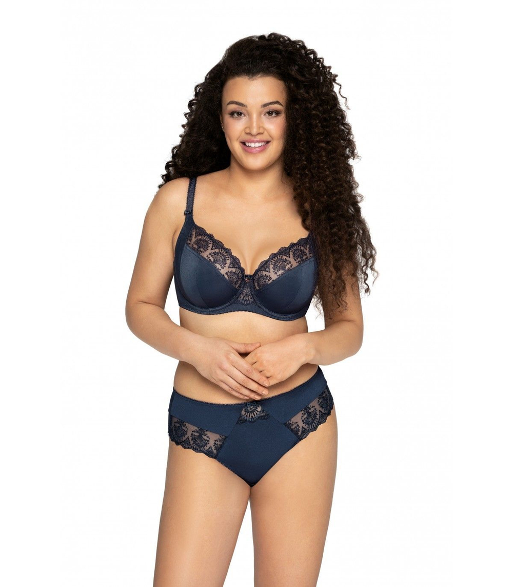 Темно-синий бюстгальтер с мягкими чашечками на косточках (Размер: 90D) (Цвет: темно-синий)