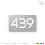 Номер на дверь 439, табличка на дверь для офиса, квартиры, кабинета, аудитории, склада, серая 120х70 мм, Айдентика Технолоджи